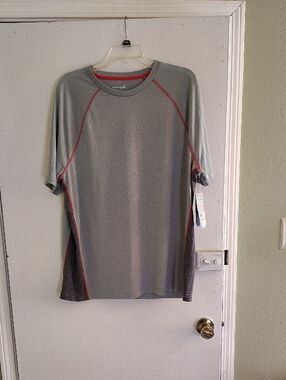 NWT Exertek Gray Tee with Red Trim